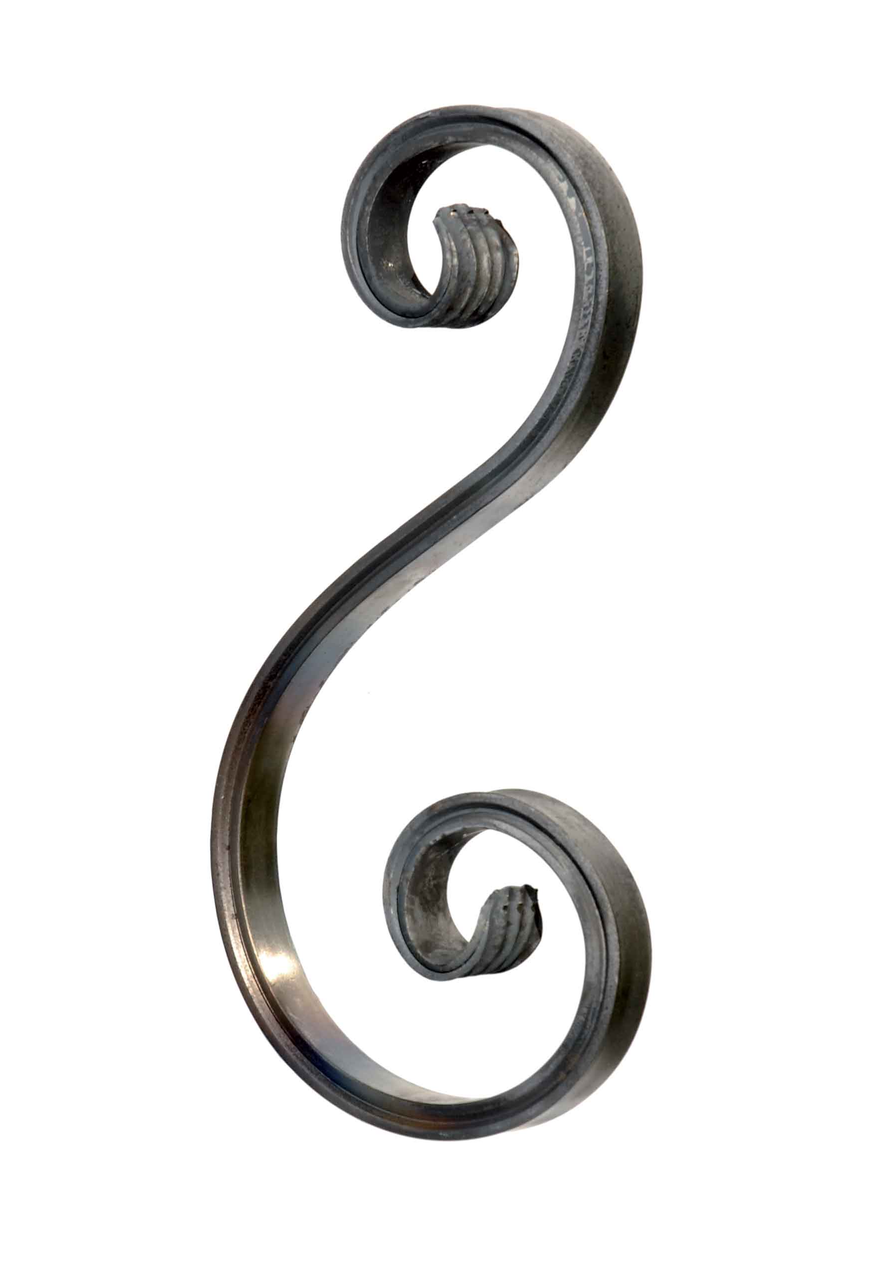 Asymmetrischer Barock-S-Bogen, aus Flachmaterial 16x8mm, 65/105x225mm