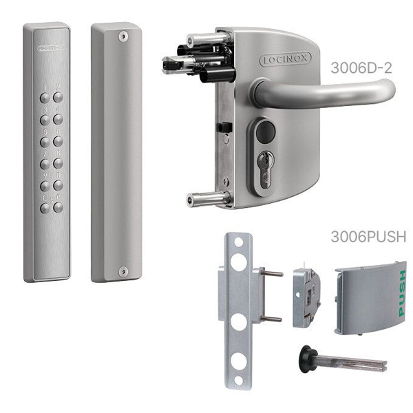 Aufbau-Codeschloss VOLTA, SILV, einseitig für 40mm - mit PUSH