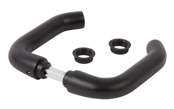 Türdrückerpaar 3006B aus schwarz eloxiertem Aluminium, Stift 66,5mm
